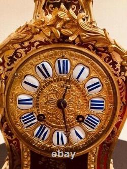 Antique French Cartel Desk Clock Pendulum Gilt Bronze Louis XV Style 19th C