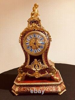 Antique French Cartel Desk Clock Pendulum Gilt Bronze Louis XV Style 19th C
