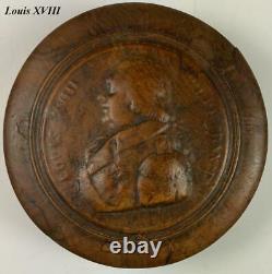 Antique French Carved Snuff Box, RARE Louis XVIII Profile in Bas Relief c. 1820s