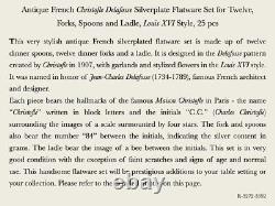 Antique French Christofle Delafosse Silverplate Flatware Set Louis XVI Style
