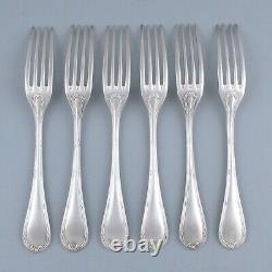 Antique French Christofle Silver Plate Dessert Cake Forks Rubans Louis XVI Style