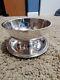 Antique French Christofle Silverplate Bowl With Saucer Tray Louis Xvi Pattern