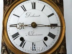 Antique French Clock 1800s Brass Enamel Louis XIV Sun Star Beehives Ear Corn