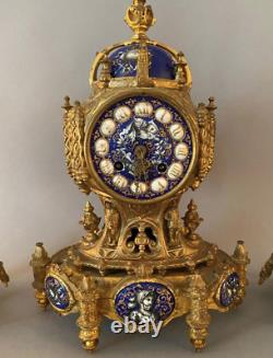 Antique French Clock & Candelabra Set in the Style of Louis XV STUNNING
