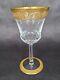 Antique French Crystal Wine Glass St Louis Thistle Gold Handmade Stemware 6-3/8