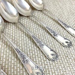 Antique French Cutlery Dinner Table Spoons Silver Plated Marly Rocaille Louis XV