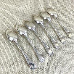 Antique French Cutlery Dinner Table Spoons Silver Plated Marly Rocaille Louis XV