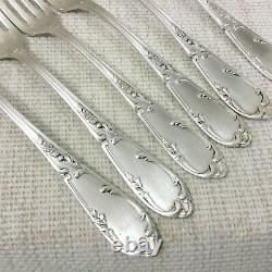 Antique French Cutlery Large Table Forks Silver Plated Marly Rocaille Louis XV