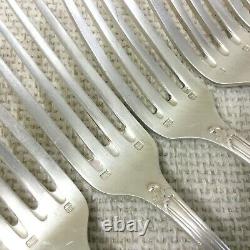 Antique French Cutlery Large Table Forks Silver Plated Marly Rocaille Louis XV