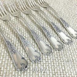 Antique French Cutlery Set Dinner Table Forks Silver Plated Rocaille Louis XIV