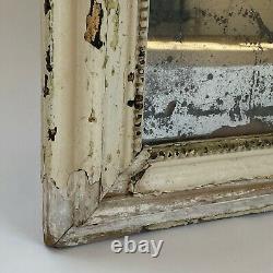 Antique French Distressed Louis Philippe Mirror Mercury Glass