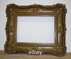 Antique French Elegant Solid Wood Stucco Frame Louis XV Rocaille Style 19th C