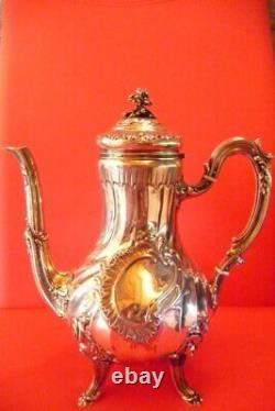 Antique French Emile Puiforcat Sterling Silver Teapot Louis XV Style Circa 1880s