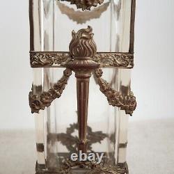 Antique French Empire Gilt Bronze Vase Cut Glass 19th-C Dore Ormolu Louis XIV