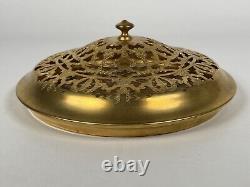 Antique French English Victorian Louis XIV Gilt Brass Ormolu Potpourri Lid Cover