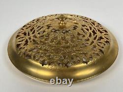 Antique French English Victorian Louis XIV Gilt Brass Ormolu Potpourri Lid Cover