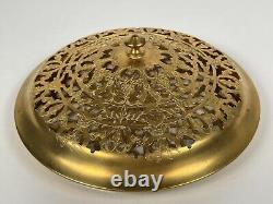 Antique French English Victorian Louis XIV Gilt Brass Ormolu Potpourri Lid Cover