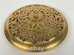 Antique French English Victorian Louis XIV Gilt Brass Ormolu Potpourri Lid Cover