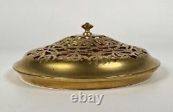 Antique French English Victorian Louis XIV Gilt Brass Ormolu Potpourri Lid Cover