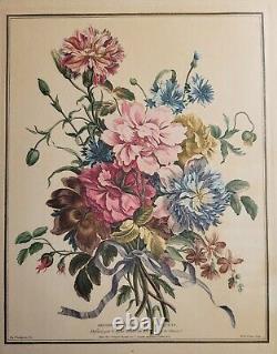 Antique French Floral Engraving After Louis Tessier By Jean-Jacques Avril 1