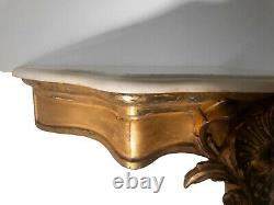 Antique French George III Marble top pier Console Table Louis XV gilded wood 18