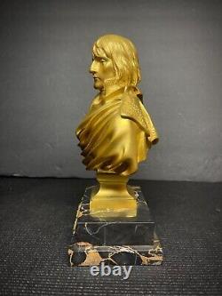 Antique French Gilded Bronze Bust Art Sculpture Young Napoleon Charles Corbet