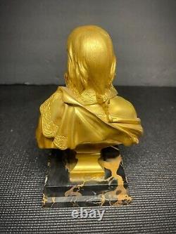 Antique French Gilded Bronze Bust Art Sculpture Young Napoleon Charles Corbet