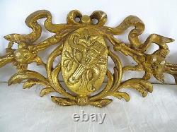 Antique French Gilded Bronze Furniture Pediment Decoration-Louis XVI St. 19.7 T