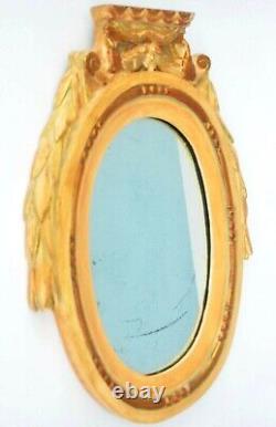 Antique French Gilded Wood Mirror a Fronton Louis XVI Style