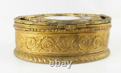 Antique French Gilt Brass Louis XV Style Dresser Jewelry Trinket Box