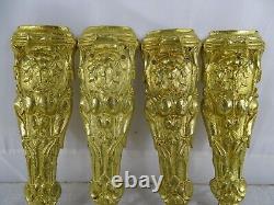 Antique French Gilt Bronze Furniture Hardware Decorative Furnishing 4 pcs