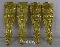 Antique French Gilt Bronze Furniture Hardware Decorative Furnishing 4 pcs