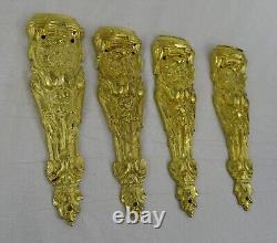 Antique French Gilt Bronze Furniture Hardware Decorative Furnishing 4 pcs