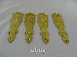 Antique French Gilt Bronze Furniture Hardware Decorative Furnishing 4 pcs