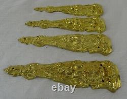 Antique French Gilt Bronze Furniture Hardware Decorative Furnishing 4 pcs