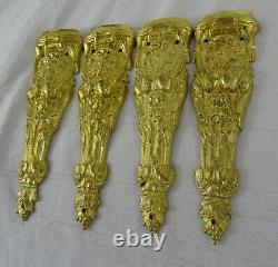 Antique French Gilt Bronze Furniture Hardware Decorative Furnishing 4 pcs