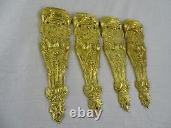 Antique French Gilt Bronze Furniture Hardware Decorative Furnishing 4 pcs