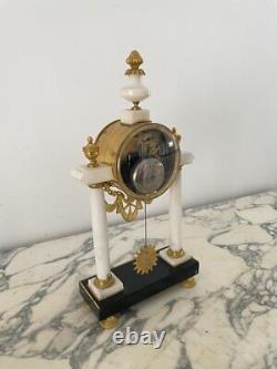 Antique French Gilt Bronze Marble Clock Pendulum Old Louis XVI Style Late 19th C