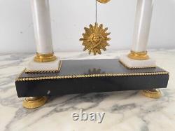 Antique French Gilt Bronze Marble Clock Pendulum Old Louis XVI Style Late 19th C