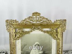 Antique French Gilt Bronze Picture Frame Louis XVI Ribbon Putty