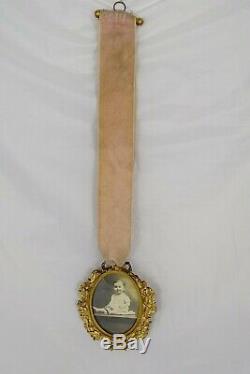 Antique French Gilt Dore Bronze Oval Picture Frame Louis XVI Style with Ribbon
