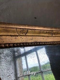 Antique French Gold Leafed Square Mirror c1800 Louis XVI nicely foxed