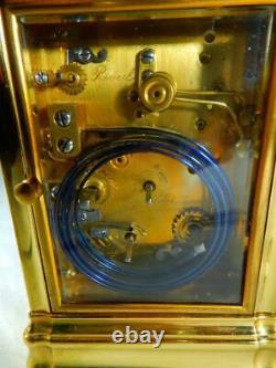 Antique French Grand Sonnerie Carriage Clock 1/4 h rep 8 day Louis Fernier alarm