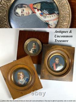 Antique French Grand Tour Portrait Miniature Napoleon aprés Jacque-Louis David