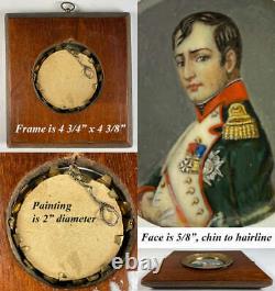 Antique French Grand Tour Portrait Miniature Napoleon aprés Jacque-Louis David