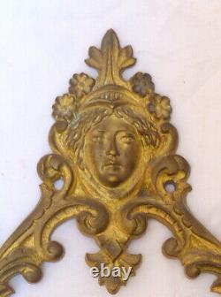 Antique French Key Stand Louis XV Men Figural Gilded Bronze 1900