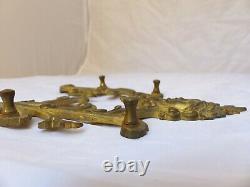Antique French Key Stand Louis XV Men Figural Gilded Bronze 1900