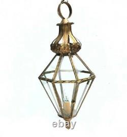 Antique French Lantern Toleware Louis XIV style Golden Crown top octagonal