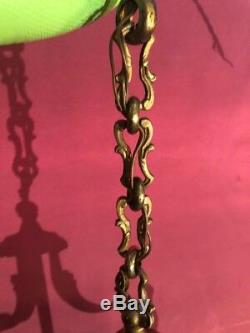 Antique French Lantern c 1880s, Bronze Gilded Louis XV Luxe & 18 Extra Chain