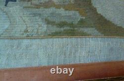 Antique French Large Tapestry Breton Couple Frame Louis XV Style 19th Century